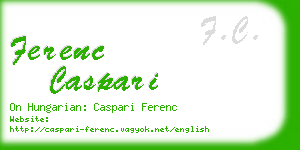 ferenc caspari business card
